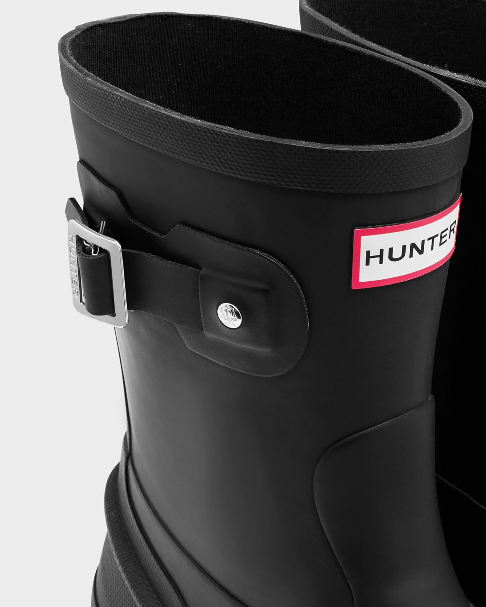 Botas de Lluvia Cortas Hunter Hombre - Original Moc Toe - Negros - ZPYSBGE-62